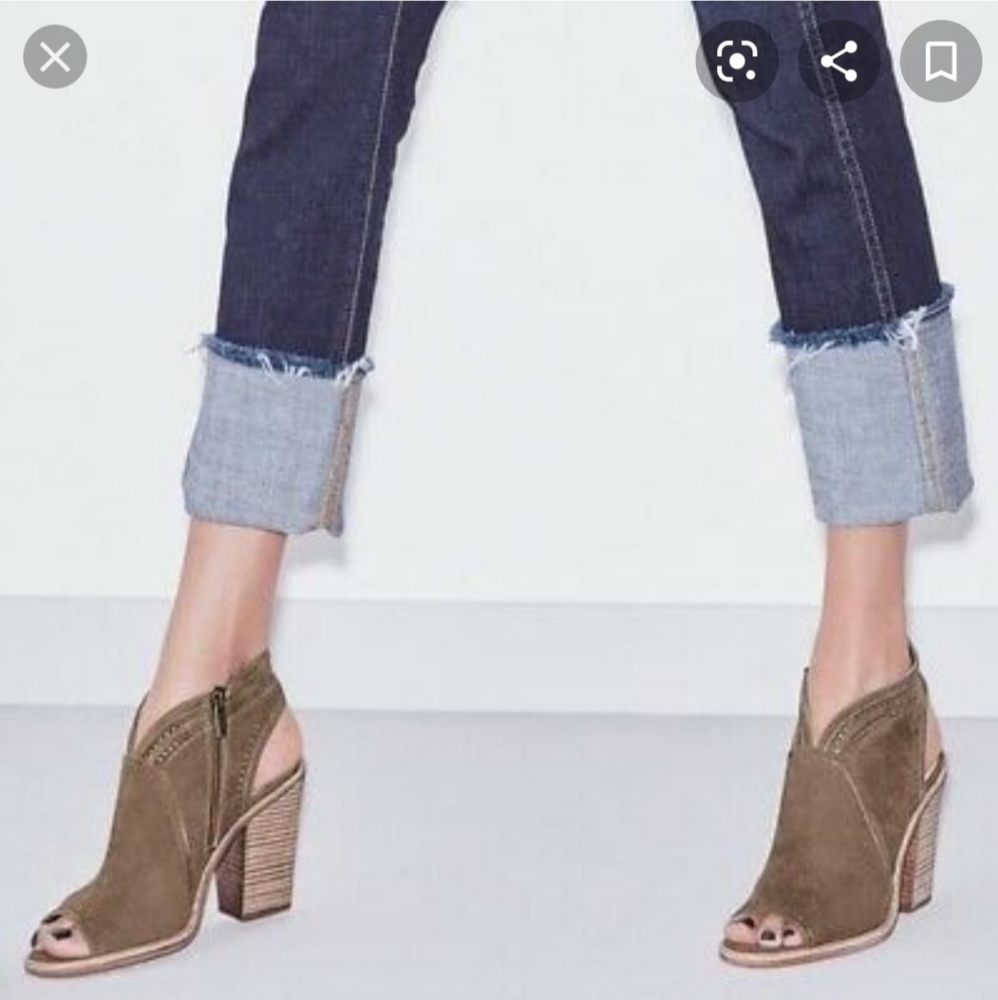 Vince Camuto Olive Peep-Toe Ankle Booties